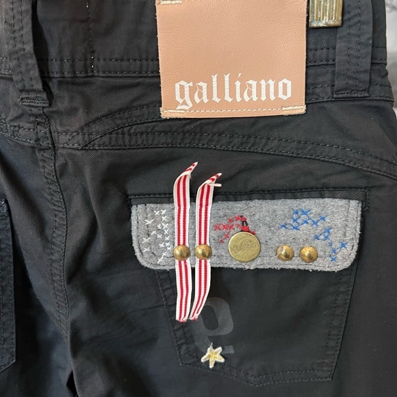 Galliano authentic black denim pants, split hem with buttons, low waist, size 27 - Picture 5 of 14